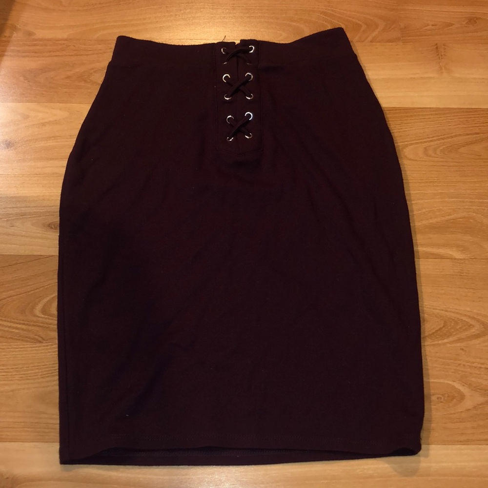 Maroon Mid-length Skirt